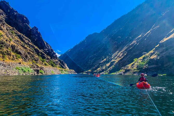 Riggins Idaho half-day rafting trip on the Salmon River - The final rapids and the calm stretch near Lucile