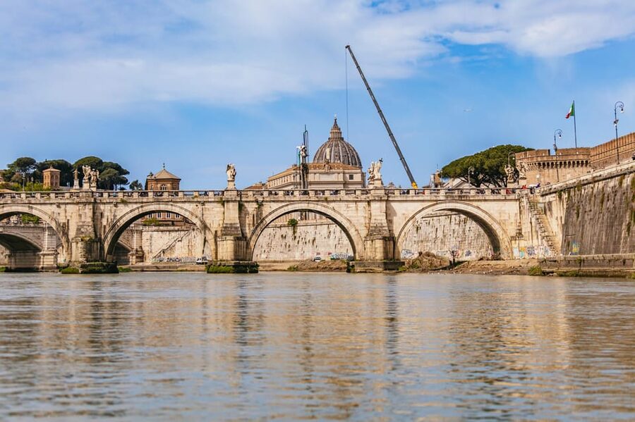 Rome: Tiber River Urban Rafting Tour with Roman Pizza - Castel Sant’Angelo from the Tiber