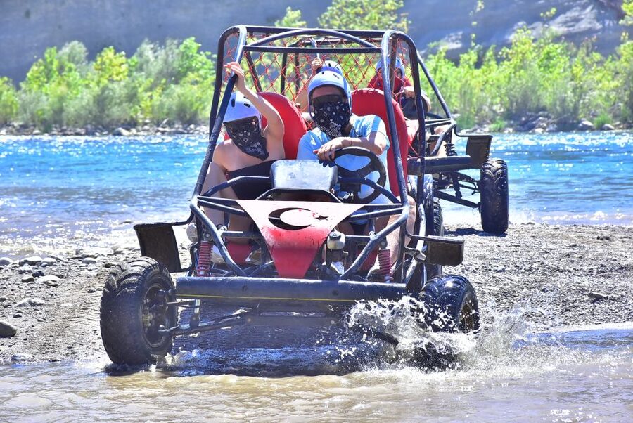 Side/Antalya: Jeep, Buggy, Rafting & Zipline Tour with lunch - Safety briefing and gear before the river
