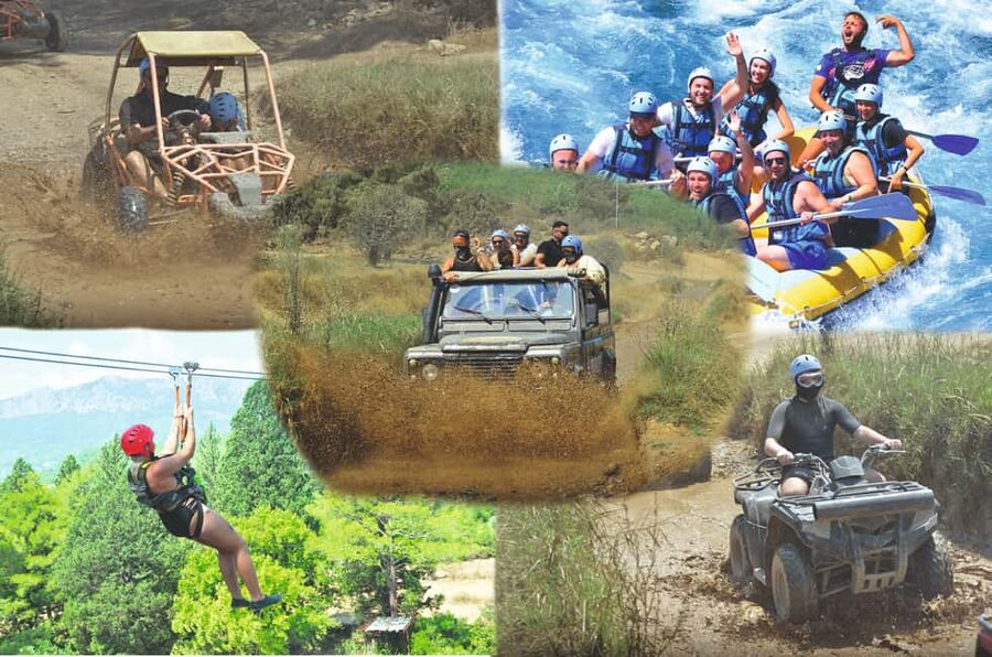 Side/Antalya: Jeep, Buggy, Rafting & Zipline Tour with lunch - From Side to the canyon base