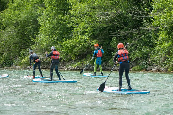 Soca Whitewater Stand-up Paddle Boarding Small Group Adventure - Finishing downstream and returning to Bovec