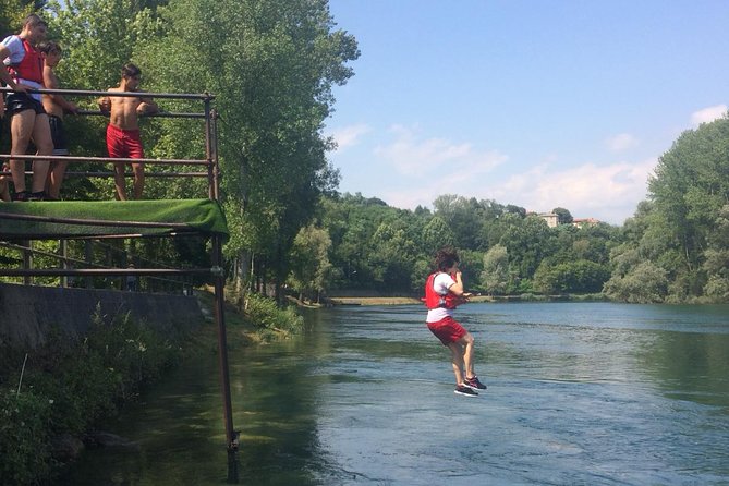 Soft Rafting on Adda River - Swim breaks and water games