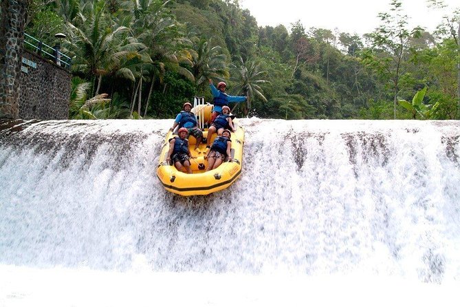 Telaga Waja River White-Water Rafting with Buffet Lunch - Jungle views, a bamboo bridge, and a waterfall