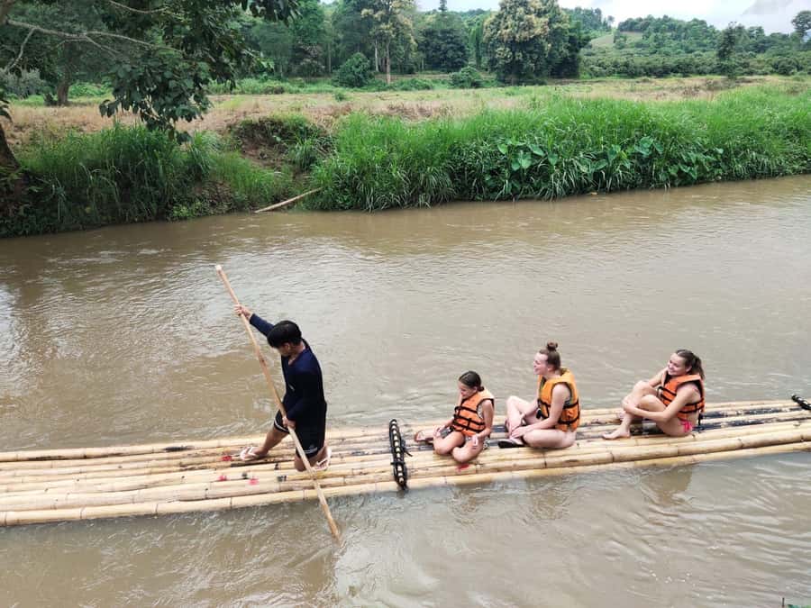 Trekking One Day+Bamboo Rafting+Jungle waterfall - Key points at a glance