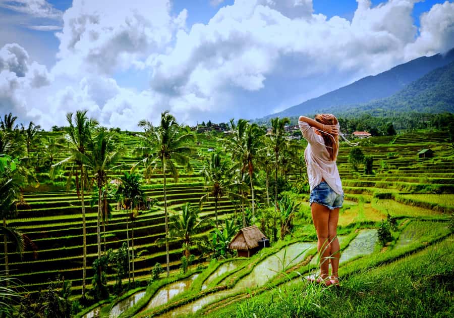 Ubud: Zip-line Adventure, River Rafting & Rice Terraces Tour - Walking through the Tegallalang rice terraces