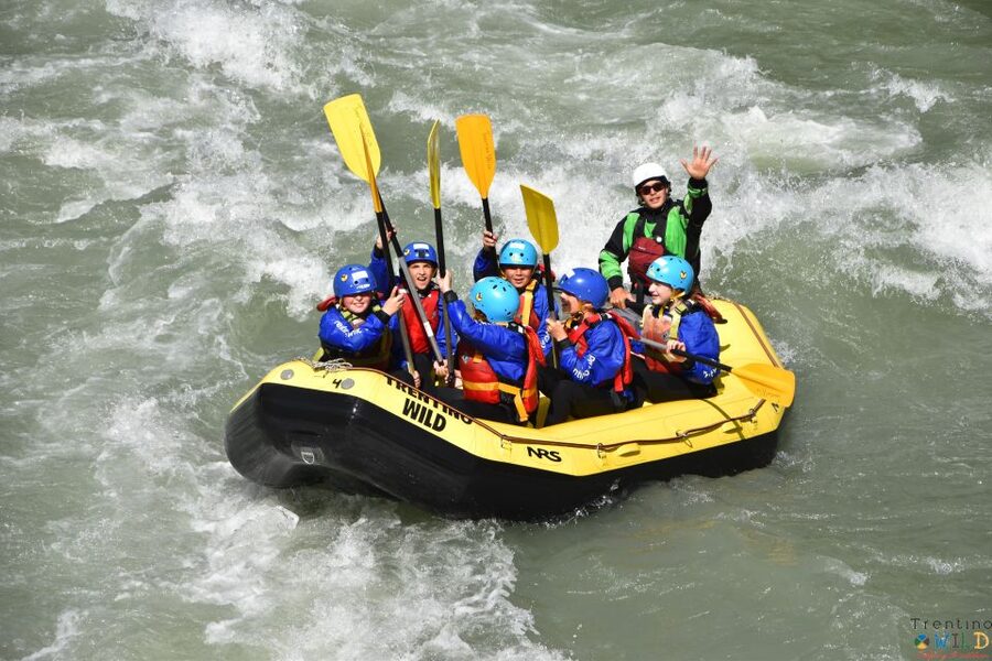 Val di Sole: Rafting for families on First River in Europe - A swimming stop breaks up the action