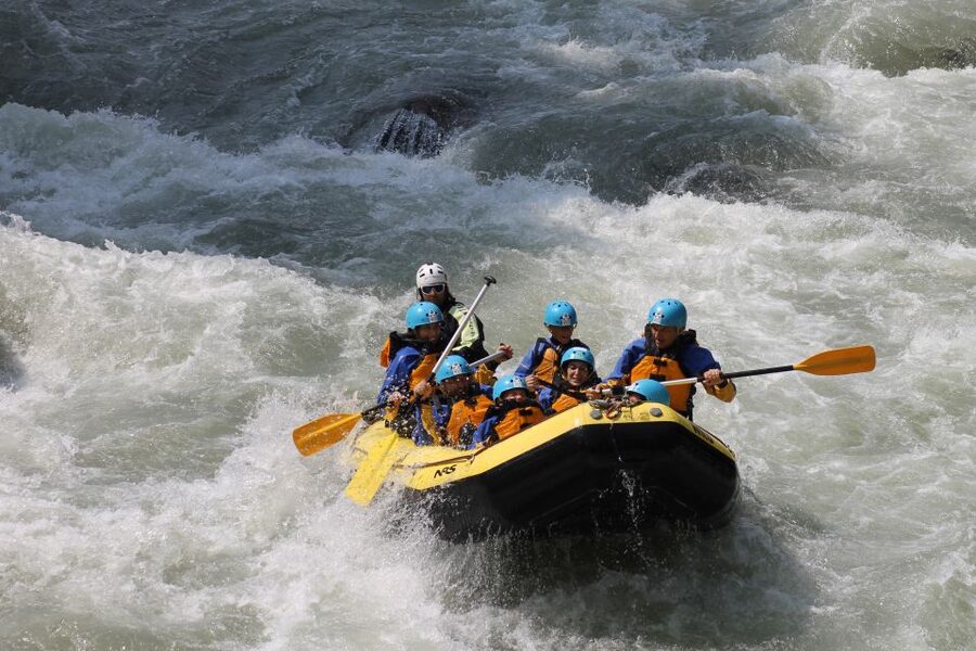 Val di Sole: Rafting for families on First River in Europe - From the rafting center to the river