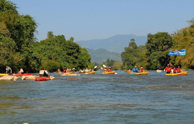 Vang Vieng:Zipline,Water Cave,Tham Chang,Kayak,Blue Lagoon 3 - Ziplining Above the Jungle
