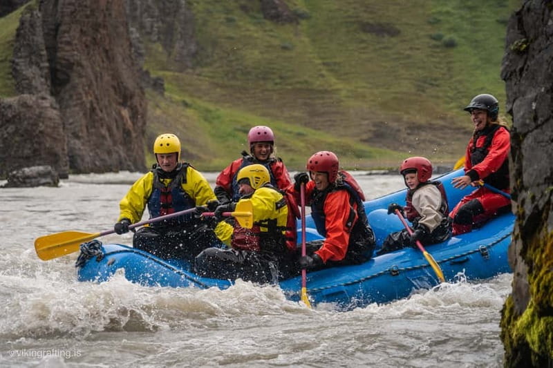 Varmahlíð: Top-Rated Family Adventure Rafting in Drysuits - A gentle rafting trip with real Icelandic character