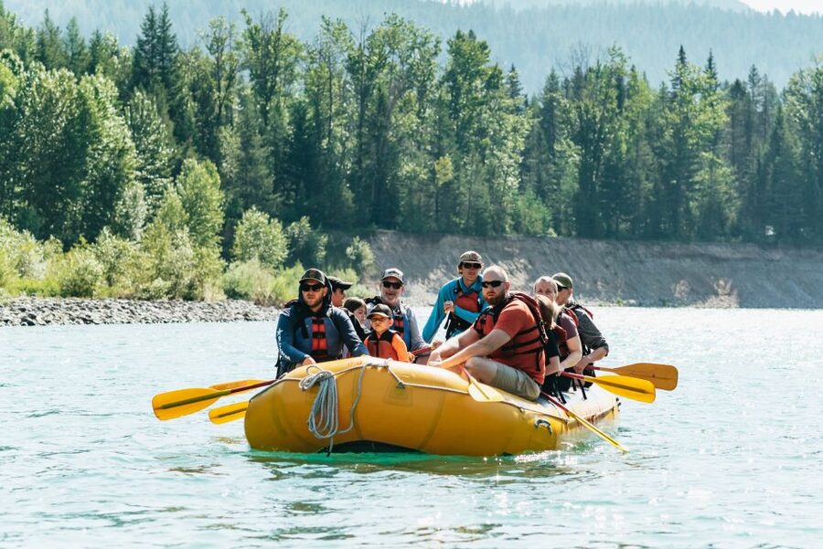 West Glacier: Glacier National Park Scenic Raft Trip - The short bus ride to the Flathead River