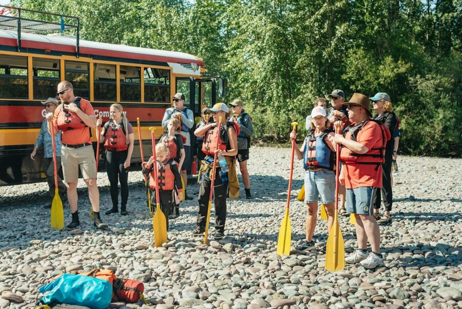 West Glacier: Glacier National Park Scenic Raft Trip - The Middle Fork’s canyon and river junction
