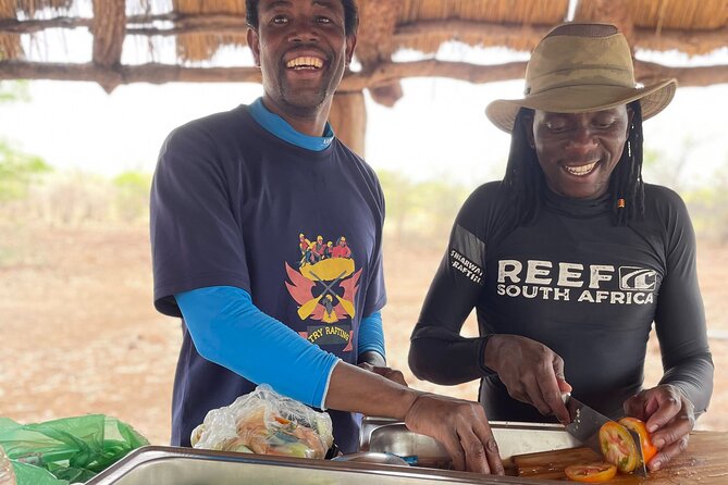 Whitewater Rafting Adventure on the Zambezi River, Victoria Falls Zimbabwe - Lunch in the middle of a hard day