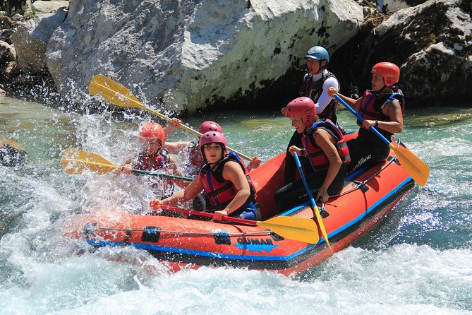 Whitewater Rafting on Soca River, Slovenia - Swimming, slides, and river play